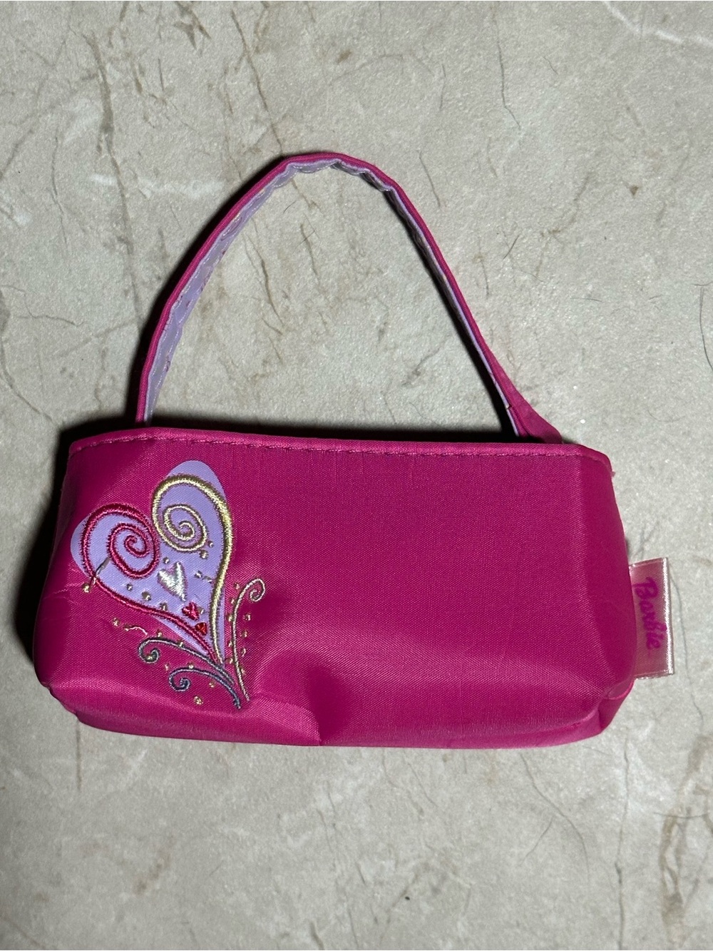 Barbie small pink purse bag accessories case nice clean inside and out